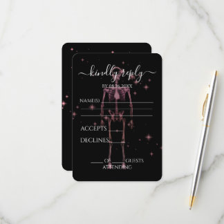 Create Your Own - Sparkling X-Ray Skeleton RSVP Card