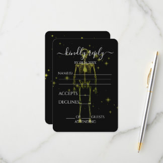 Create Your Own - Sparkling X-Ray Skeleton RSVP Card