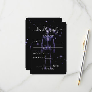 Create Your Own - Sparkling X-Ray Skeleton RSVP Card