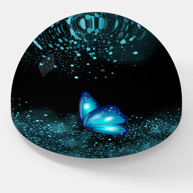 Create Your Own Sparkly Blue Butterfly Paperweight (Angled)