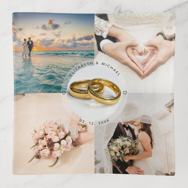 Create Your Own Special Memories Wedding Photo Trinket Tray (Front)