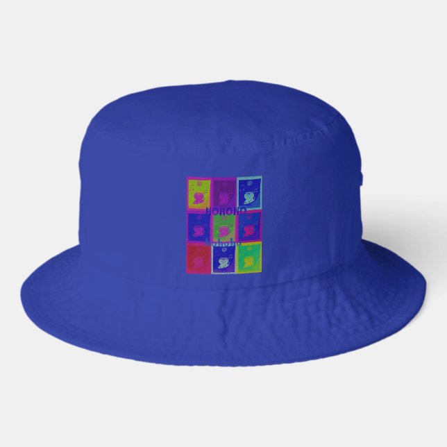 Create Your Own Special Santa HoHoho Pop Art  Bucket Hat (Front)