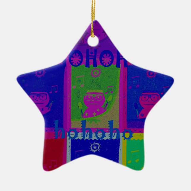 Create Your Own Special Santa HoHoho Pop Art  Ceramic Ornament (Front)