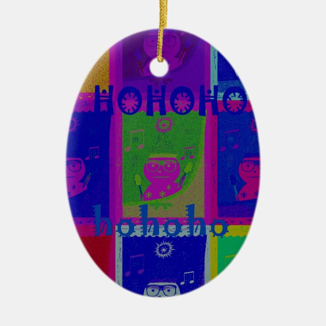 Create Your Own Special Santa HoHoho Pop Art  Ceramic Ornament (Front)