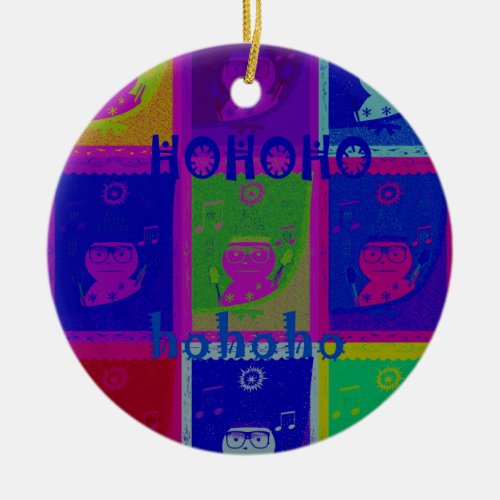 Create Your Own Special Santa HoHoho Pop Art  Ceramic Ornament