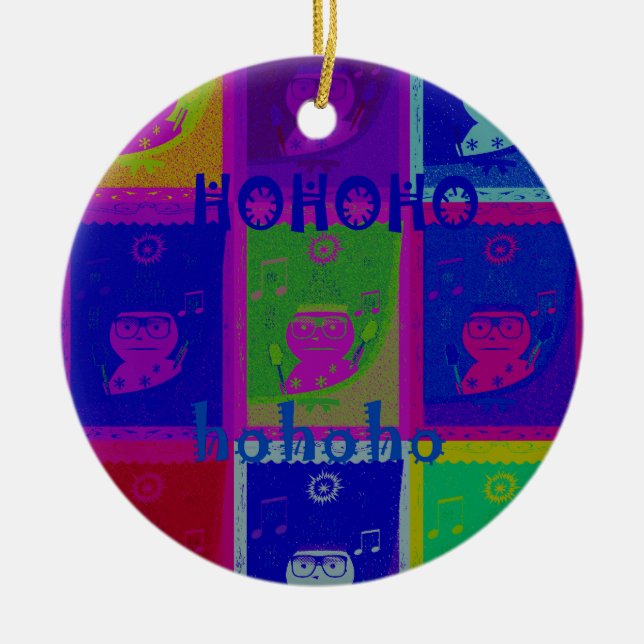 Create Your Own Special Santa HoHoho Pop Art  Ceramic Ornament (Front)