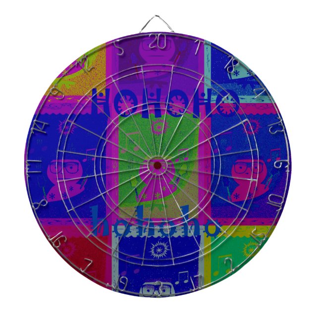 Create Your Own Special Santa HoHoho Pop Art  Dartboard (Front)
