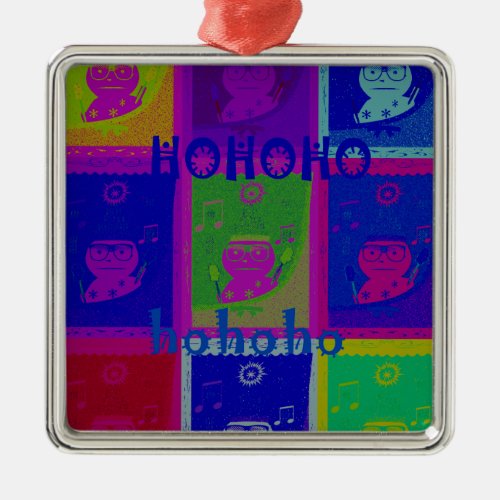 Create Your Own Special Santa HoHoho Pop Art  Metal Ornament