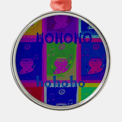 Create Your Own Special Santa HoHoho Pop Art  Metal Ornament
