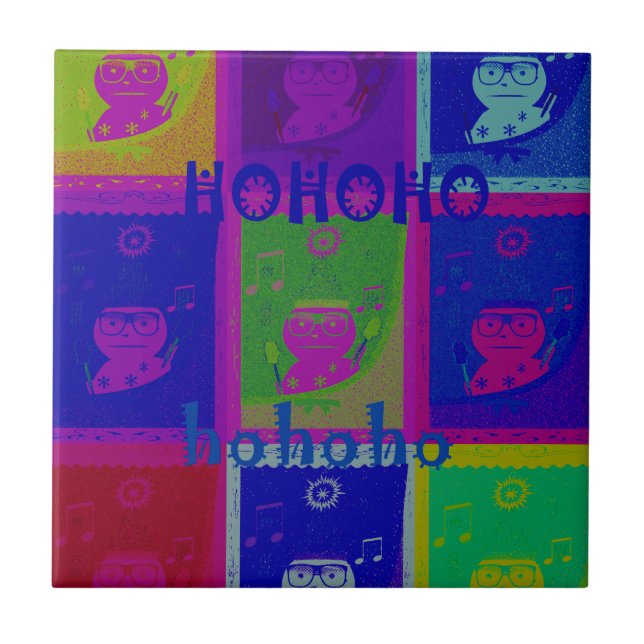 Create Your Own Special Santa HoHoho Pop Art  Tile (Front)