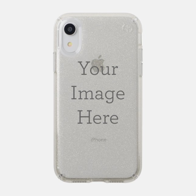 Speck Apple iPhone XR Presidio Glitter Silver (Front (Silver Phone))