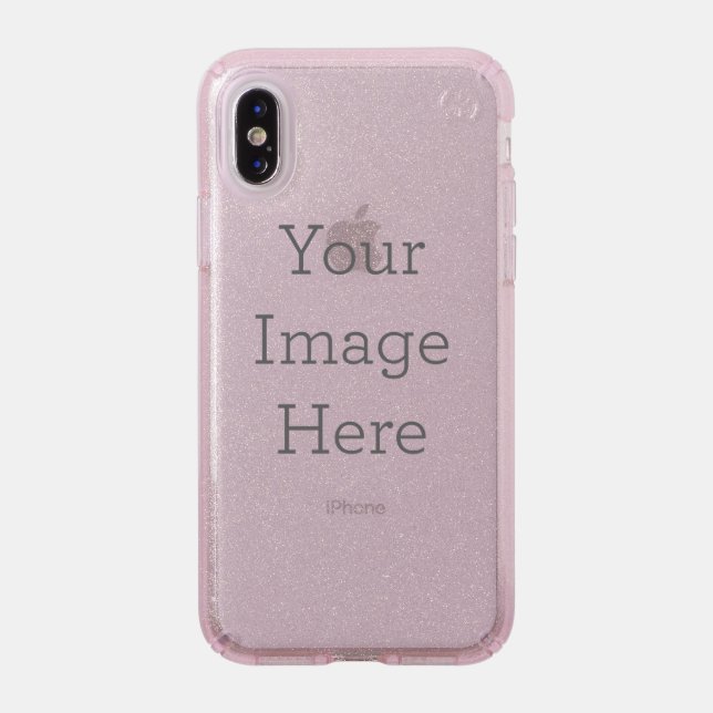 Speck Apple iPhone XS Presidio Glitter Pink (Front (Silver Phone))