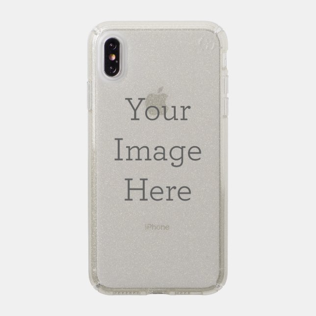 Speck Apple iPhone XS Max Presidio Glitter Silver (Front (Silver Phone))