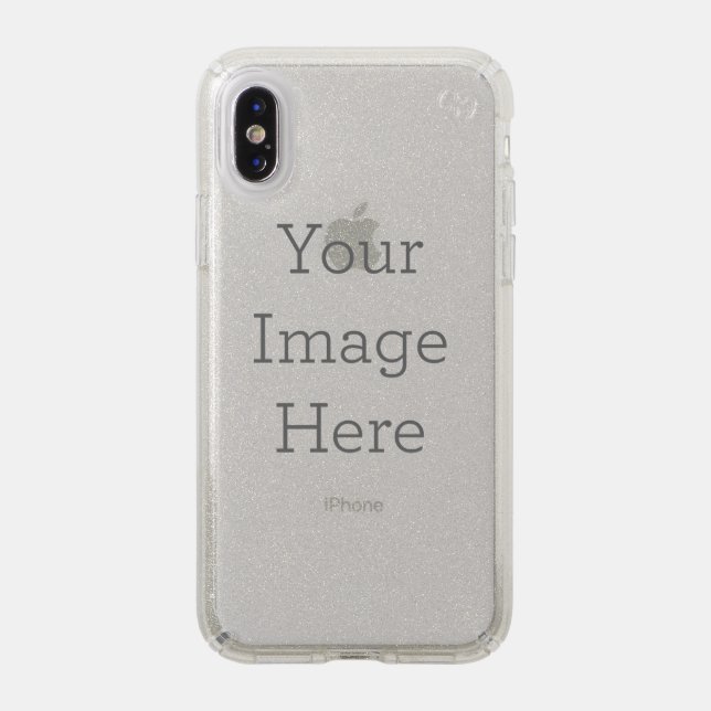 Speck Apple iPhone XS Presidio Glitter Silver (Front (Silver Phone))