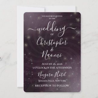 Create Your Own Spiral Swirl Stars Wedding  Invitation