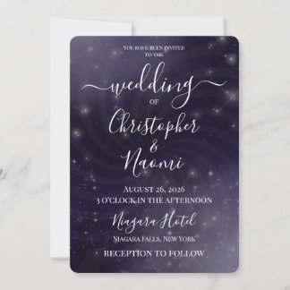 Create Your Own Spiral Swirl Stars Wedding  Invitation