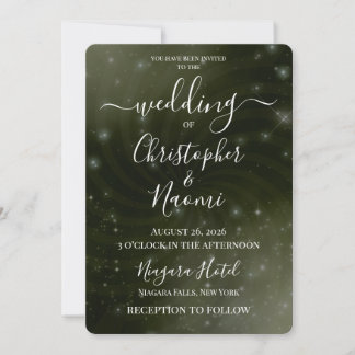 Create Your Own Spiral Swirl Stars Wedding  Invitation