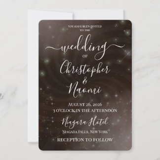 Create Your Own Spiral Swirl Stars Wedding  Invitation