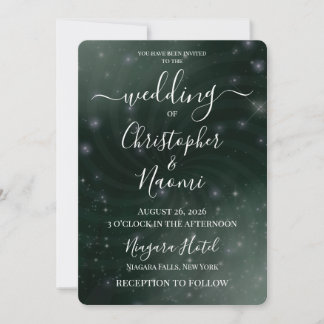 Create Your Own Spiral Swirl Stars Wedding  Invitation