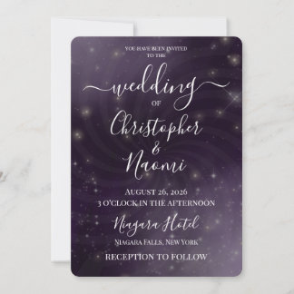 Create Your Own Spiral Swirl Stars Wedding  Invitation