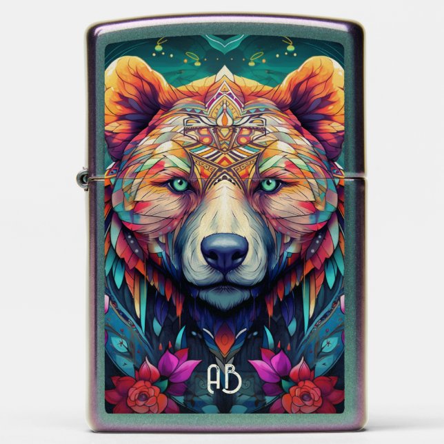 Create Your Own Spirit Animal Bear Zippo Lighter (Front)