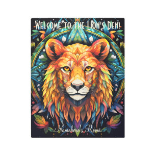 Create Your Own Spirit Animal Lion Mosaic Metal Print