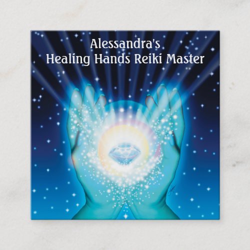 Create Your Own Spiritual Healing Hands  Square Business Card