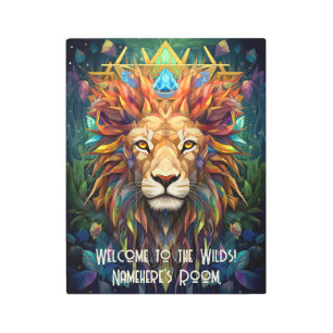 Create Your Own Spiritual Lion Mosaic Totem Animal Metal Print