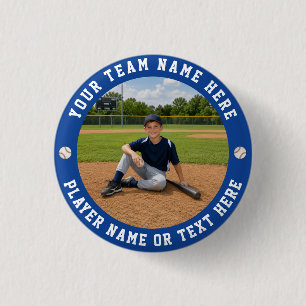 Create Your Own Sports Baseball Team Photo Button