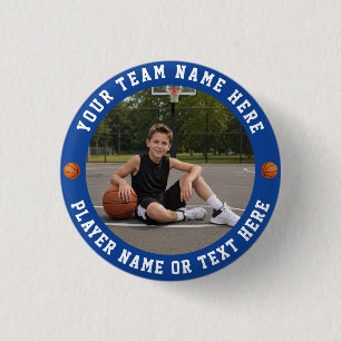 Create Your Own Sports Basketball Team Photo Button