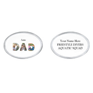 Create your own sports Dad photo collage Swim Dad Cufflinks