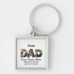 Create your own sports Dad photo collage Swim Dad Keychain