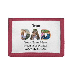 Create your own sports Dad photo collage Swim Dad Tri-fold Wallet