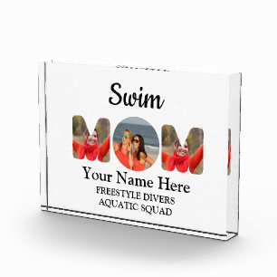 Create your own sports mom photo collage swim mom block