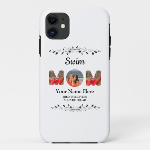 Create your own sports mom photo collage swim mom iPhone 11 case