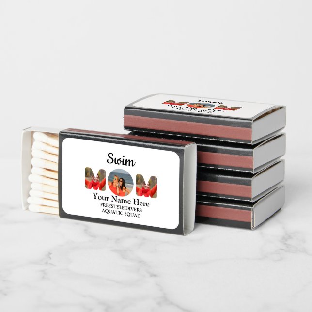 Create your own sports mom photo collage swim mom matchboxes (Stacked)