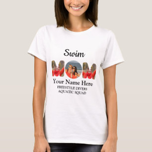 Create your own sports mom photo collage swim mom T-Shirt