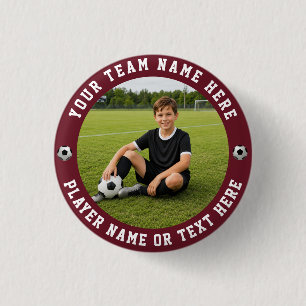 Create Your Own Sports Soccer Team Photo Button