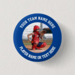 Create Your Own Sports Team Photo Button<br><div class="desc">Photo of a softball catcher ready to receive the ball from the pitcher on a pin button. The photo template is easy to customize. Gift for a player or a team of softball, baseball, hockey, basketball, football or any other sport. Easily place a square photo in the template to make...</div>