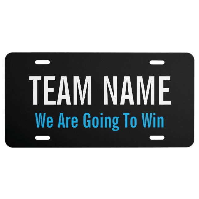 Create Your Own Sports Team Template License Plate (Front)