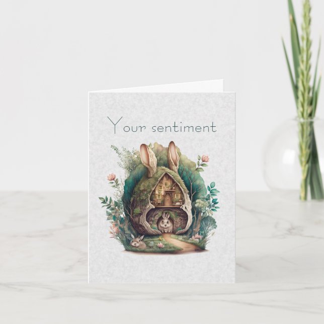 Create Your Own Spring Bunny Hut Card (Front)