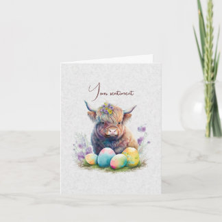 Create Your Own Spring Highland Bull & Wildflowers Card