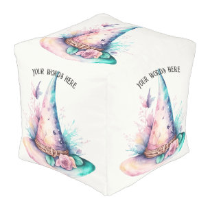 Create Your Own Spring Rainbow Floral Witch Hat Pouf