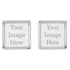 Create Your Own Square Cufflinks, Silver Plated