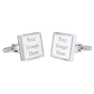 Create Your Own Square Cufflinks, Silver Plated Cufflinks