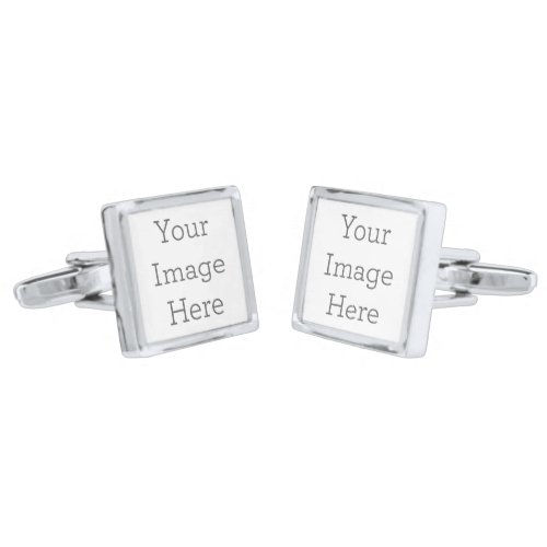 Create Your Own Square Cufflinks Silver Plated Cufflinks