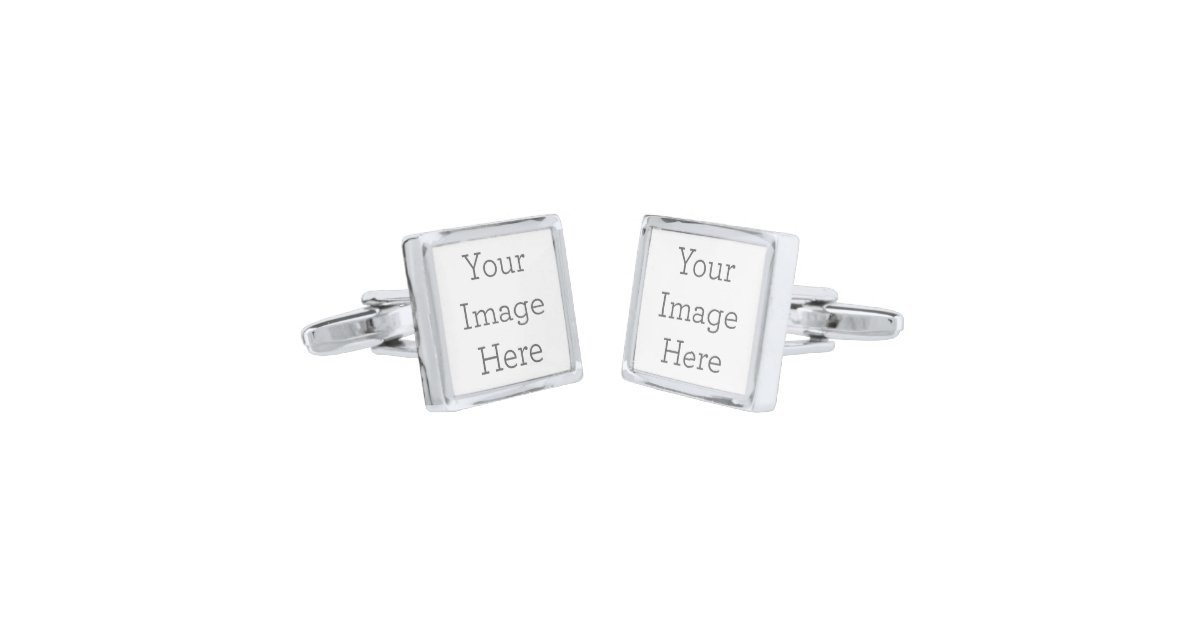 Personalised Rhodium Plated Square Initial Cufflinks