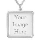 Create Your Own Square Silver Plated Necklace
