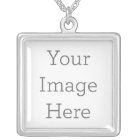 Create Your Own Square Silver Plated Necklace
