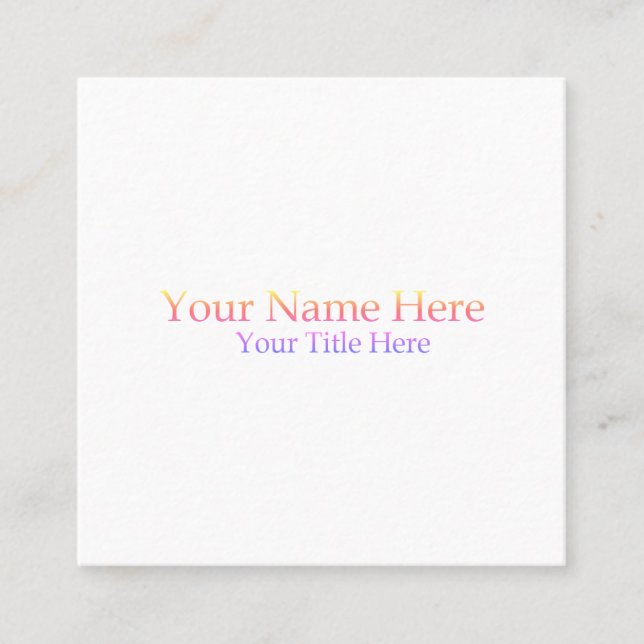 Create Your Own Square Square Business Card (Front)